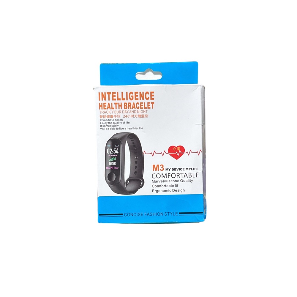 M3 Intelligence Health Bracelet‎ Smart Fitness Tracker Heart Rate Monitor Black
